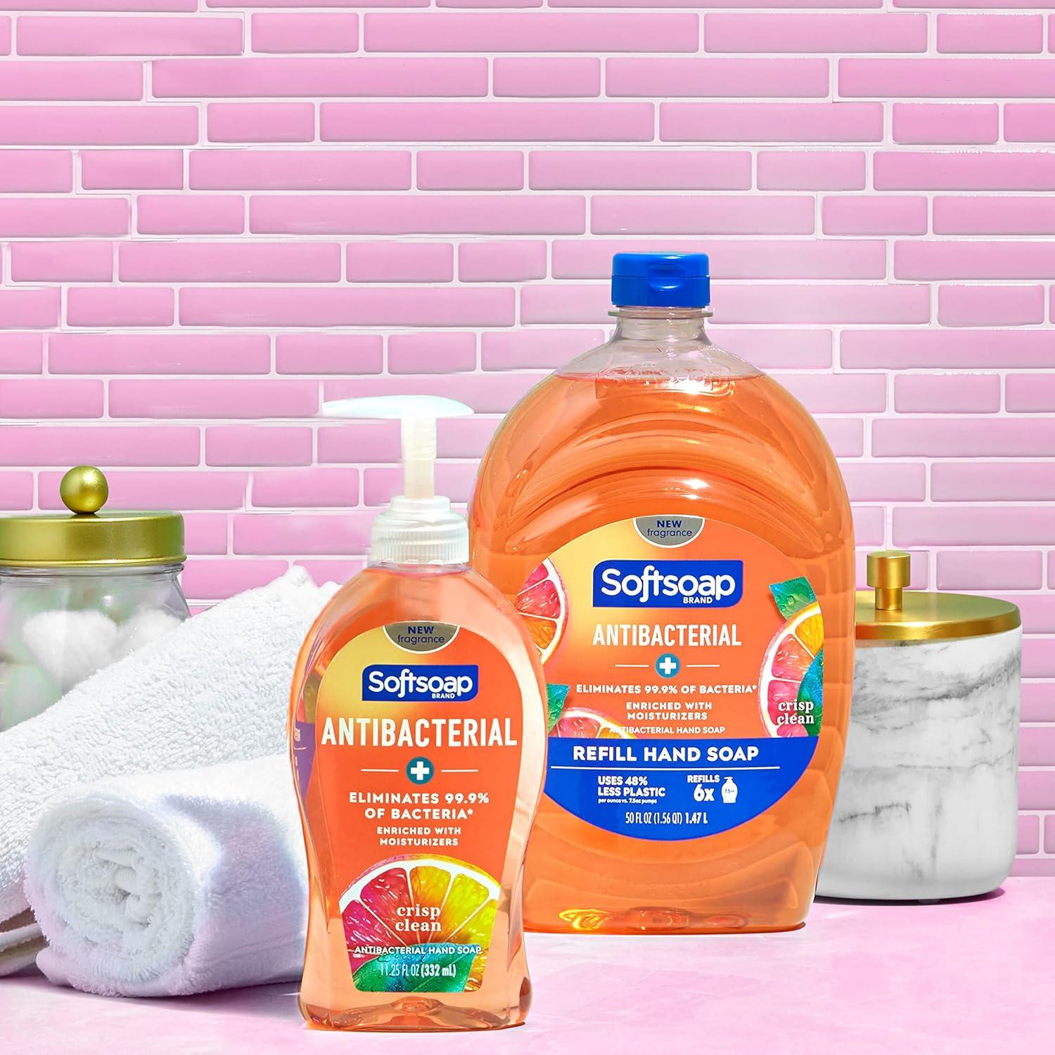 imageSoftsoap Antibacterial Liquid Hand Soap Refill Crisp Clean 32 Oz Packaging may differ