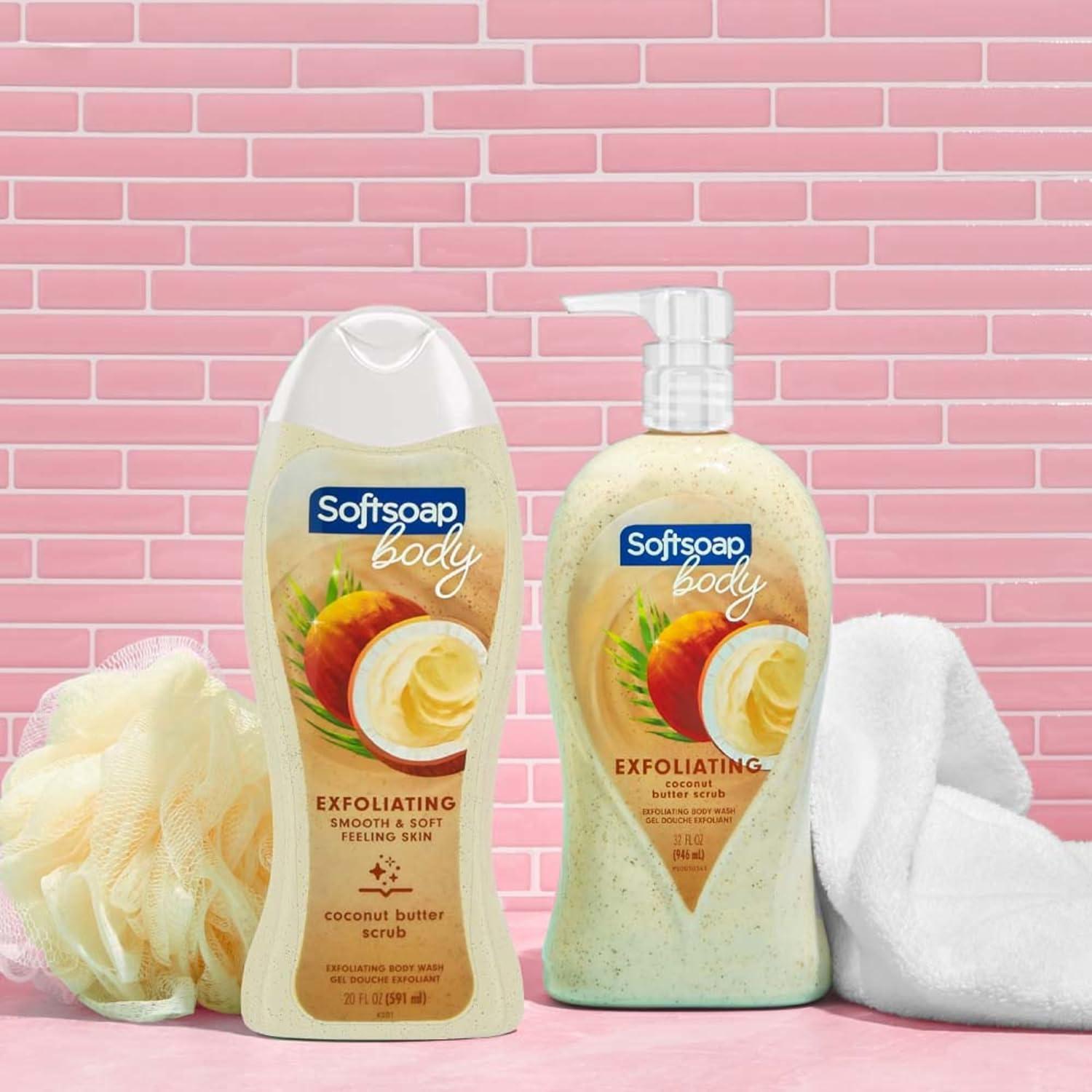 imageSoftsoap Body Wash Coconut Butter Scrub  Exfoliating Body Wash 20 Ounce 4 PackCoconut Scrub