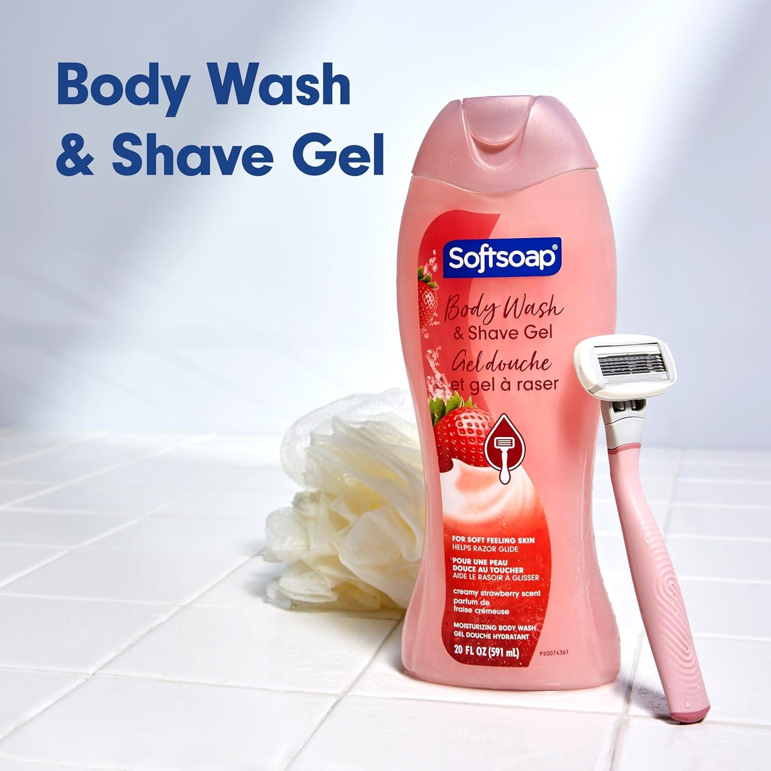 imageSoftsoap Body Wash Coconut Butter Scrub  Exfoliating Body Wash 20 Ounce 4 PackCreamy Strawberry