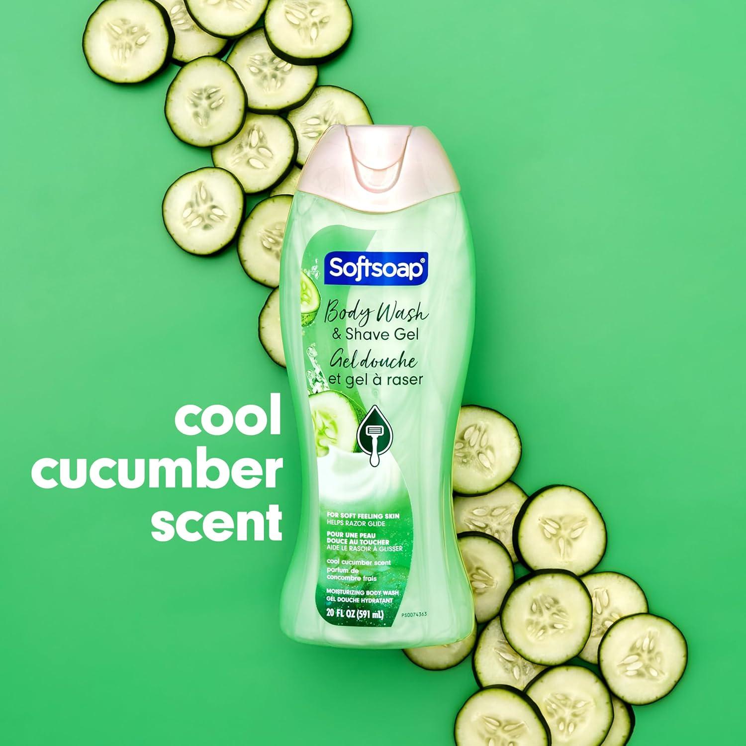 imageSoftsoap Body Wash Coconut Butter Scrub  Exfoliating Body Wash 20 Ounce 4 PackCucumber