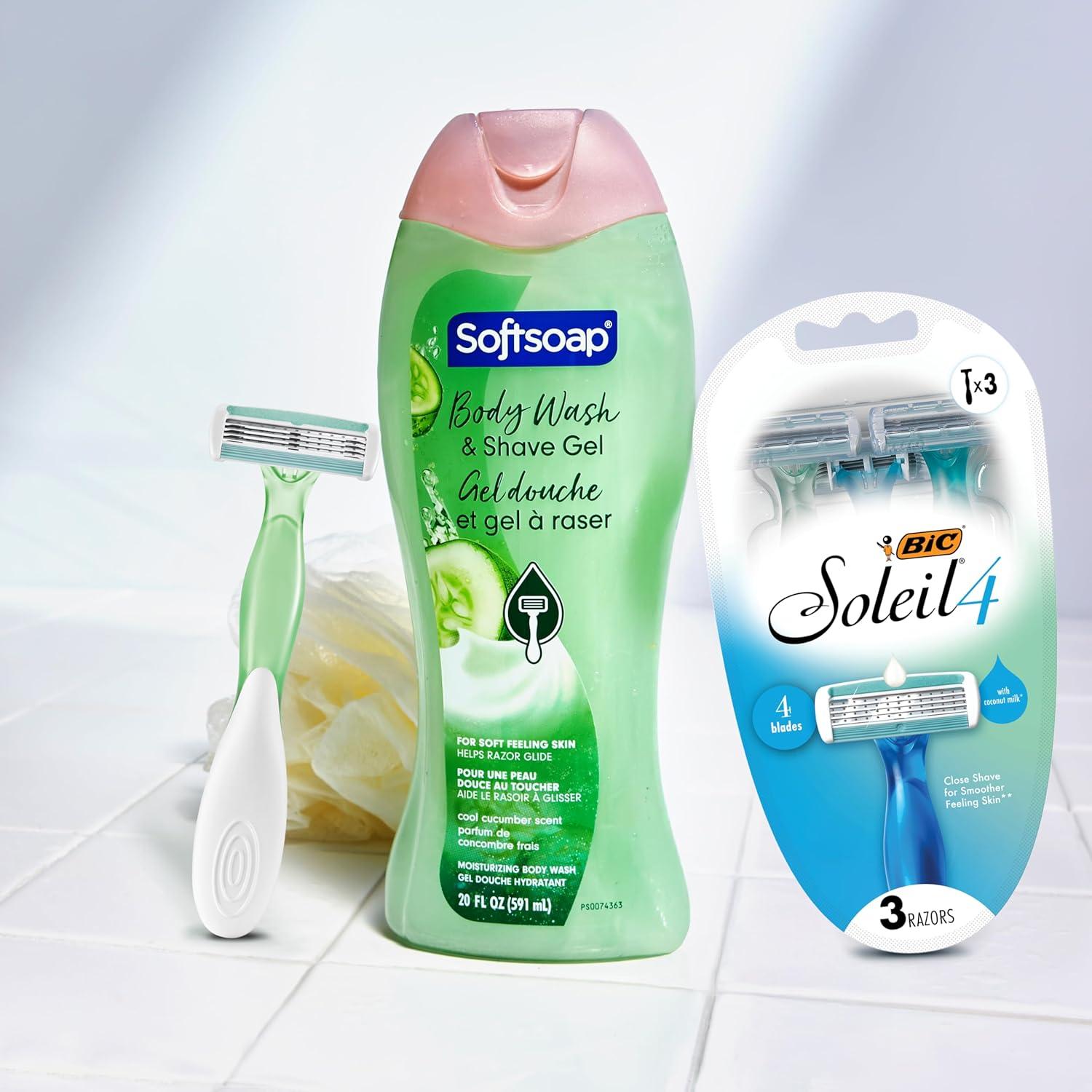 imageSoftsoap Body Wash Coconut Butter Scrub  Exfoliating Body Wash 20 Ounce 4 PackCucumber