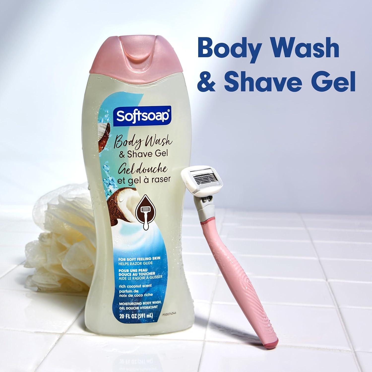 imageSoftsoap Body Wash Coconut Butter Scrub  Exfoliating Body Wash 20 Ounce 4 PackRich Coconut