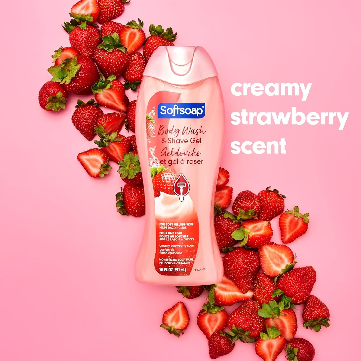 imageSoftsoap Body Wash Coconut Butter Scrub  Exfoliating Body Wash 20 Ounce 4 PackStrawberry