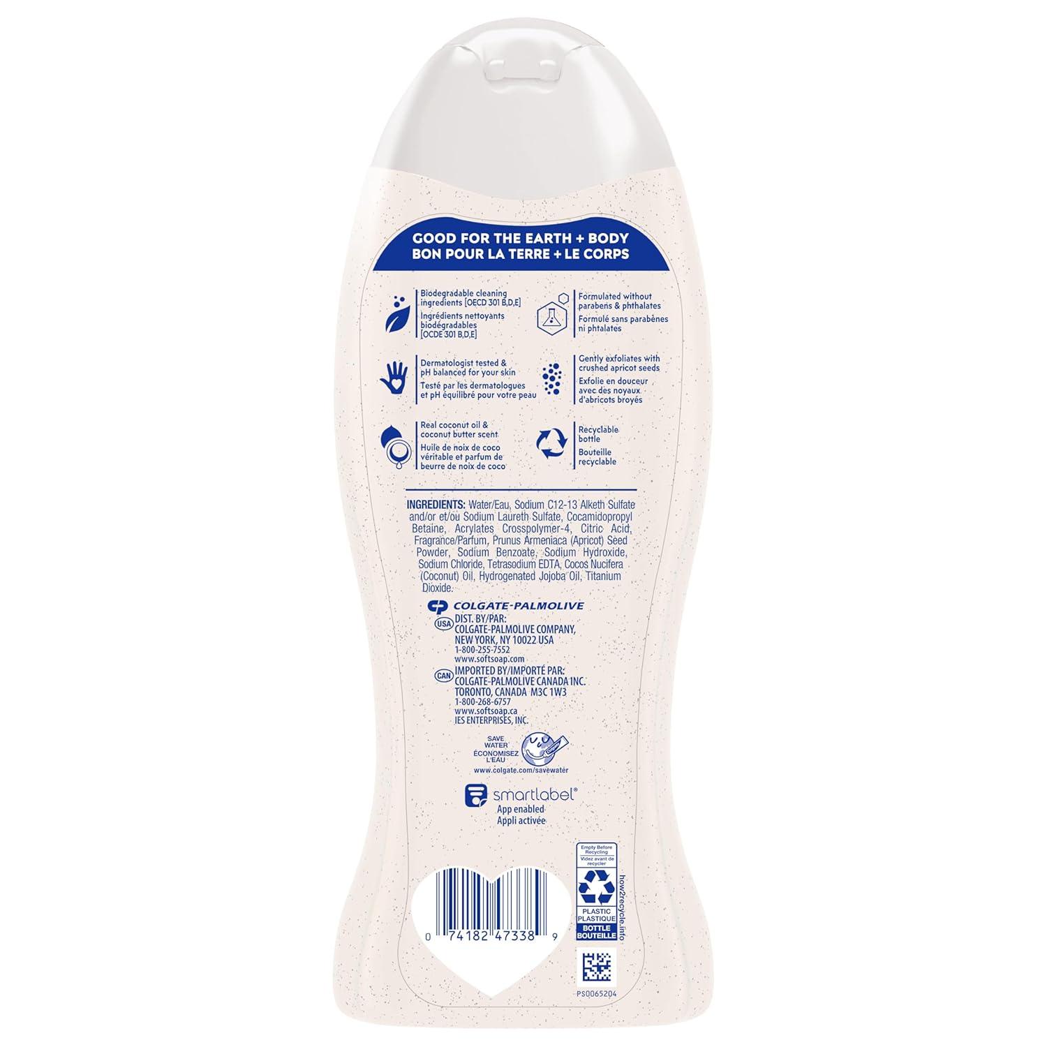 imageSoftsoap Body Wash Exfoliating Scrub Coconut Butter Scent 20 oz Bottle