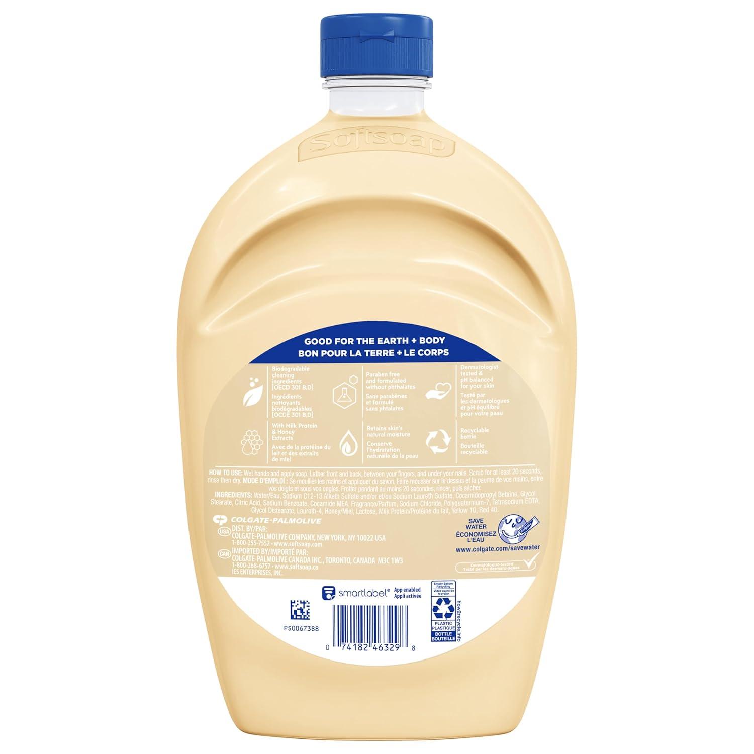 imageSoftsoap Milk ampamp Honey Scented Liquid Hand Soap Refill 50 OunceMilk  Honey