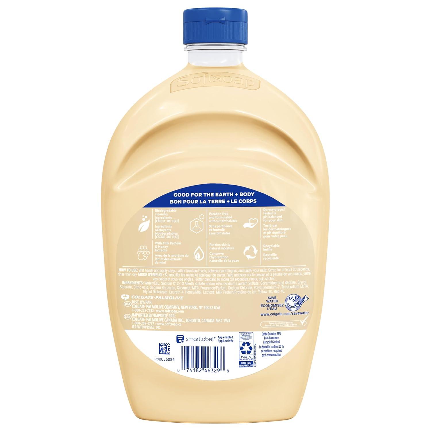 imageSoftsoap Milk ampamp Honey Scented Liquid Hand Soap Refill 50 OunceMilk and Honey