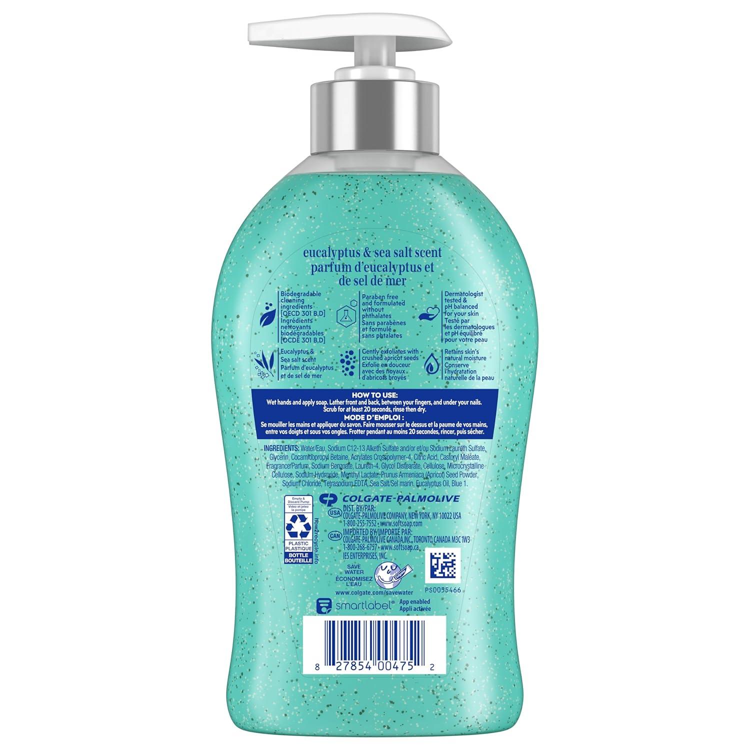 imageSoftsoap Warm Vanilla ampamp Coconut Milk Scent Liquid Hand Soap Moisturizing Liquid Hand Soap 1125 Ounce 6 PackCooling Eucalyptus Sea Salt