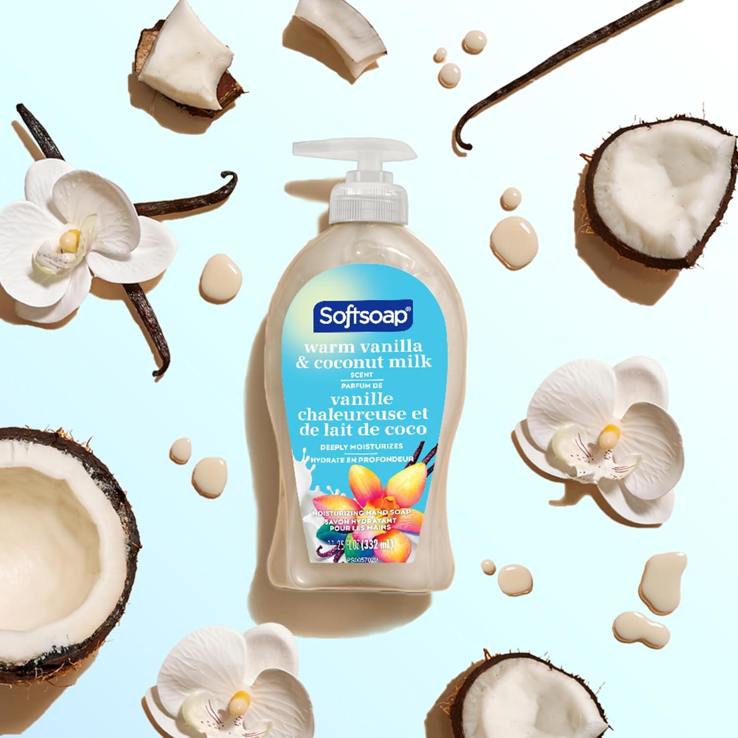 imageSoftsoap Warm Vanilla ampamp Coconut Milk Scent Liquid Hand Soap Moisturizing Liquid Hand Soap 1125 Ounce 6 PackWarm Vanilla  Coconut Milk