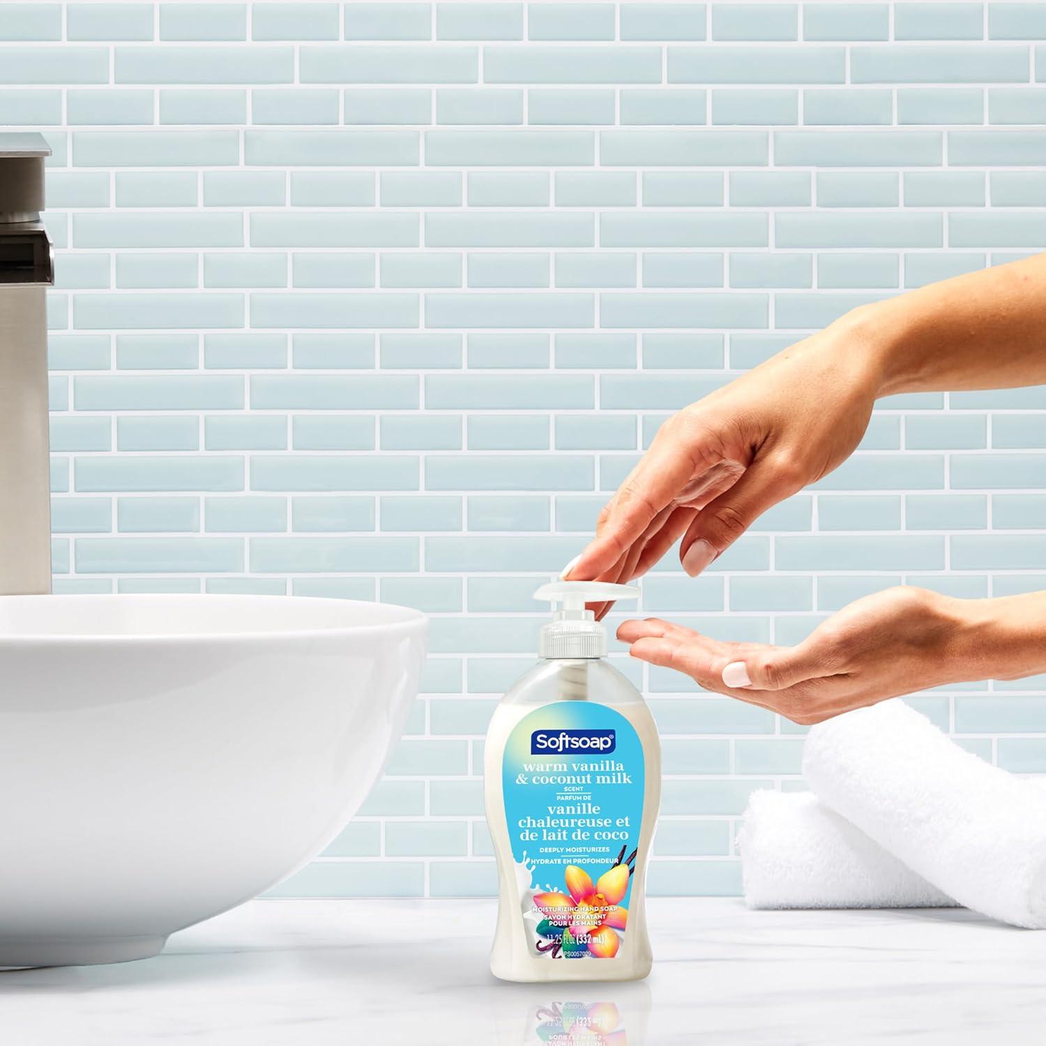 imageSoftsoap Warm Vanilla ampamp Coconut Milk Scent Liquid Hand Soap Moisturizing Liquid Hand Soap 1125 Ounce 6 PackWarm Vanilla  Coconut Milk