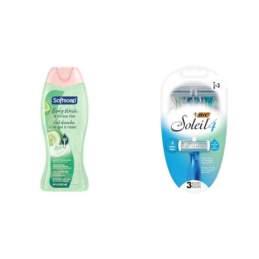 imageSoftsoap Body Wash Coconut Butter Scrub  Exfoliating Body Wash 20 Ounce 4 PackCucumber