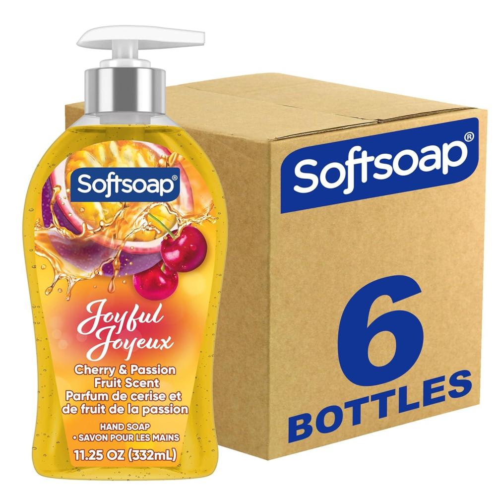 imageSoftsoap Warm Vanilla ampamp Coconut Milk Scent Liquid Hand Soap Moisturizing Liquid Hand Soap 1125 Ounce 6 PackJoyful