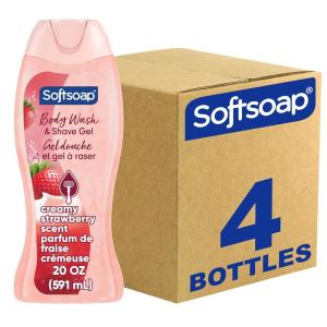 imageSoftsoap Body Wash Coconut Butter Scrub  Exfoliating Body Wash 20 Ounce 4 PackCreamy Strawberry
