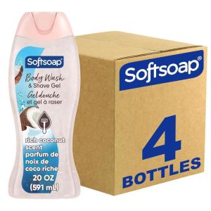 imageSoftsoap Body Wash Coconut Butter Scrub  Exfoliating Body Wash 20 Ounce 4 PackRich Coconut