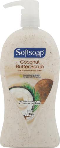 imageSoftsoap Body Wash Pump Coconut Butter Scrub Exfoliating Body Wash 32 Ounce Pack of 1 WHITE Package May VaryCoconut Scrub