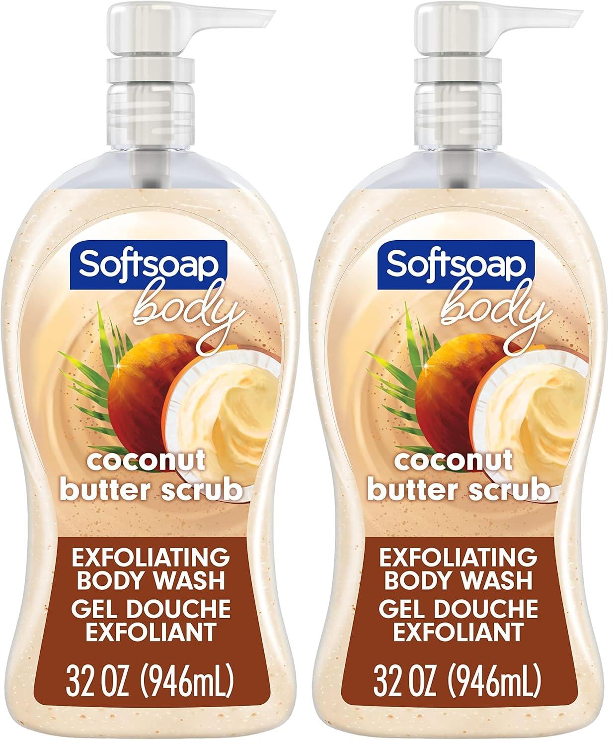 imageSoftsoap Body Wash Pump Coconut Butter Scrub Exfoliating Body Wash 32 Ounce Pack of 1 WHITE Package May VaryCoconut Scrub