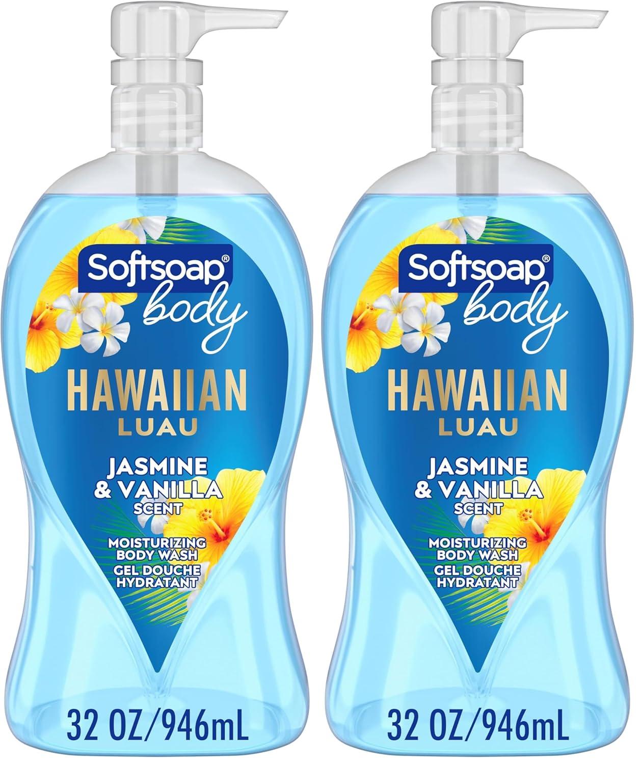 imageSoftsoap Body Wash Pump Coconut Butter Scrub Exfoliating Body Wash 32 Ounce Pack of 1 WHITE Package May VaryHawaiian Luau