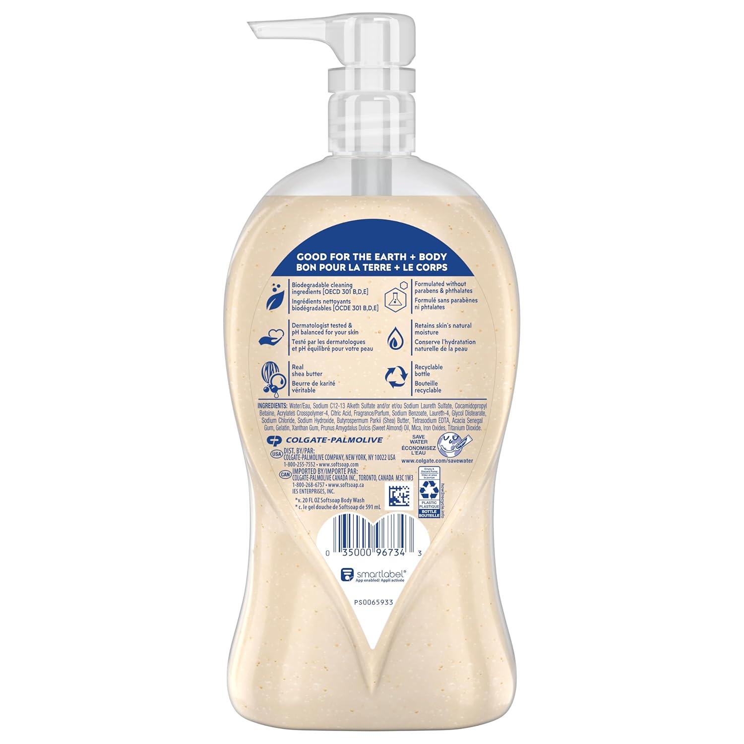 imageSoftsoap Body Wash Pump Coconut Butter Scrub Exfoliating Body Wash 32 Ounce Pack of 1 WHITE Package May VaryShea  Almond