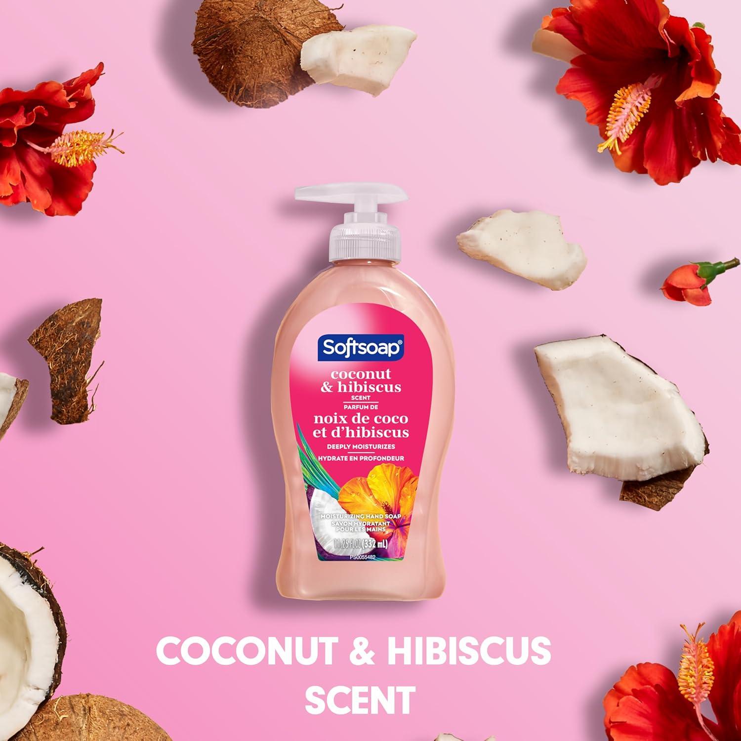 imageSoftsoap Clean ampamp Protect Antibacterial Liquid Hand Soap Cool Splash Hand Soap 1125 Ounce 6 PackCoconut  Hibiscus