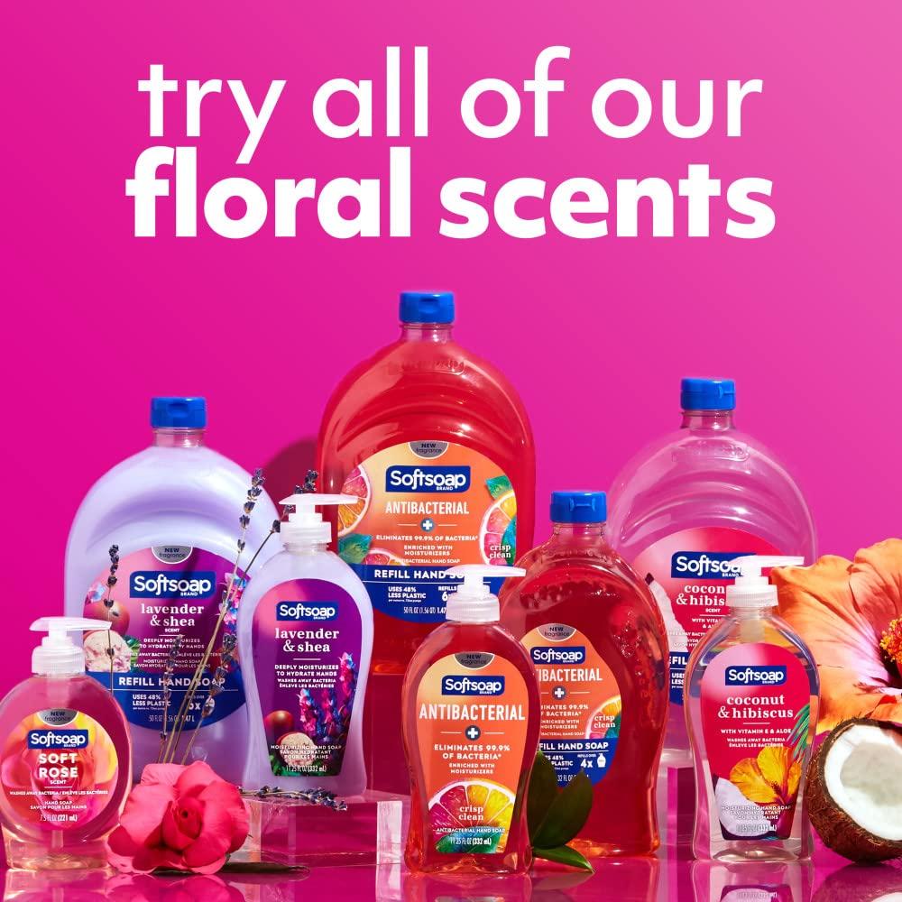 imageSoftsoap Clean ampamp Protect Antibacterial Liquid Hand Soap Cool Splash Hand Soap 1125 Ounce 6 PackCoconut  Hibiscus