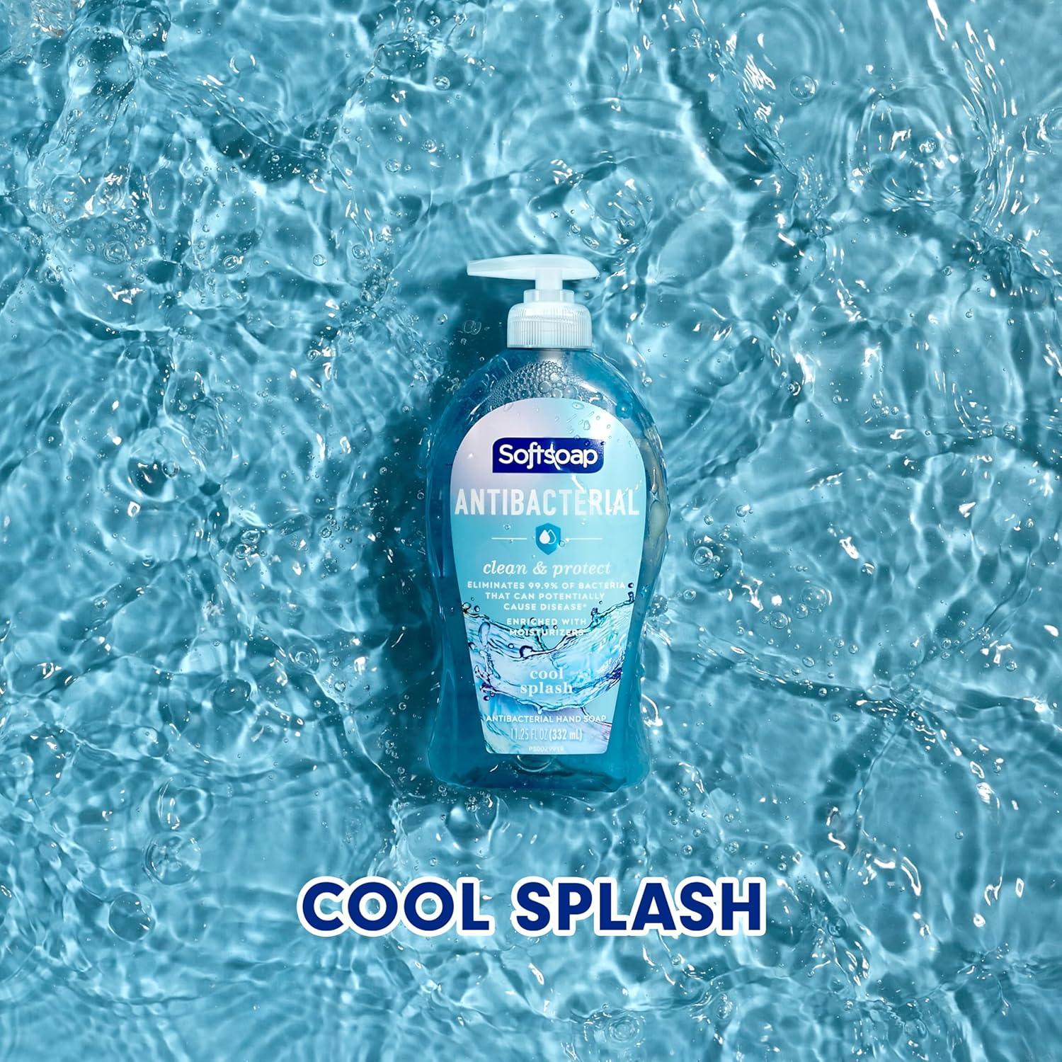 imageSoftsoap Clean ampamp Protect Antibacterial Liquid Hand Soap Cool Splash Hand Soap 1125 Ounce 6 PackCool Splash