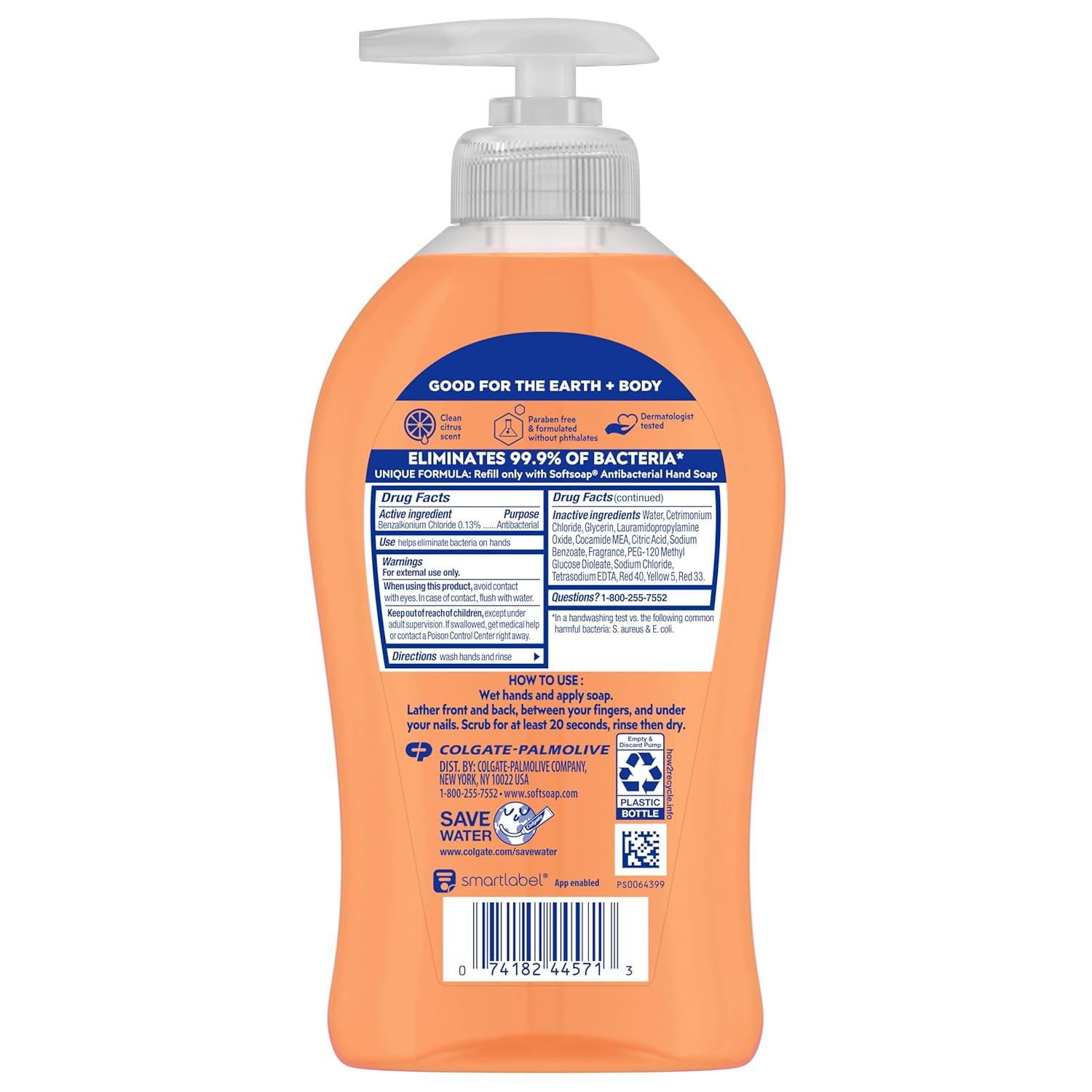 imageSoftsoap Clean ampamp Protect Antibacterial Liquid Hand Soap Cool Splash Hand Soap 1125 Ounce 6 PackCrisp Clean