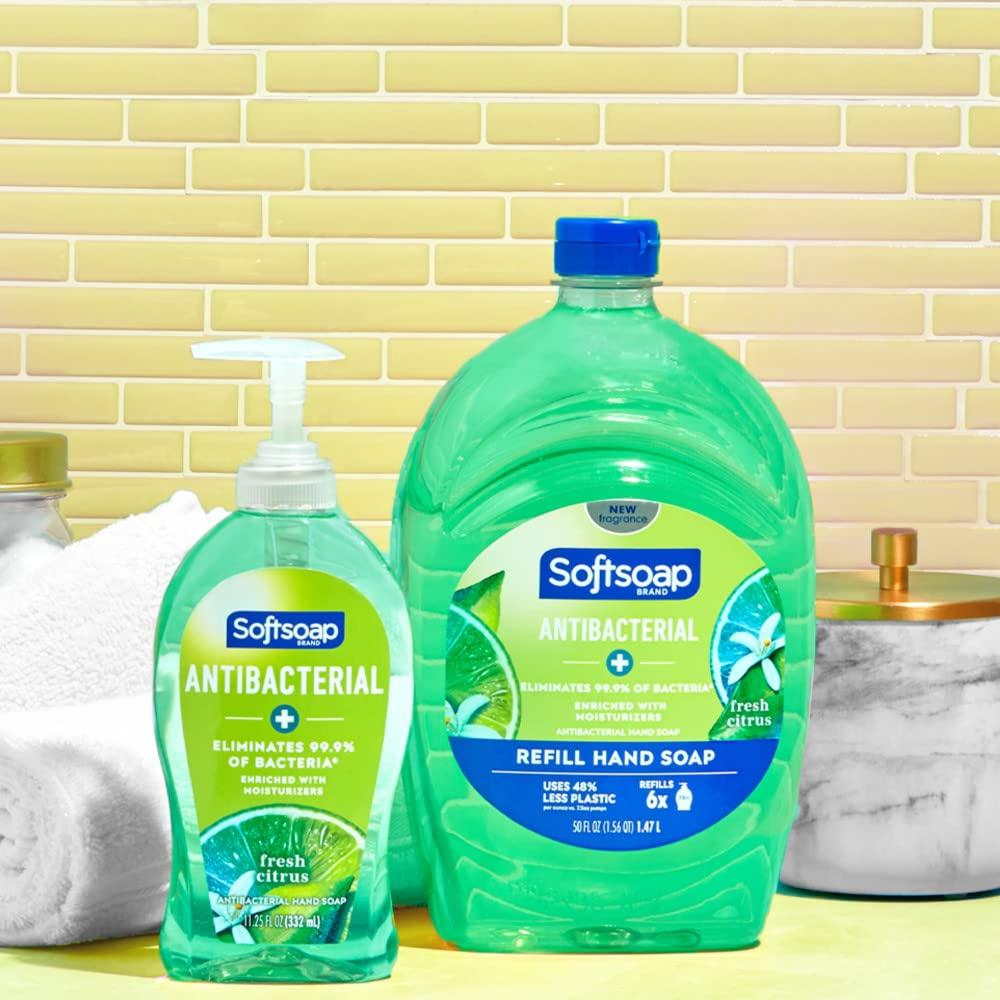 imageSoftsoap Clean ampamp Protect Antibacterial Liquid Hand Soap Cool Splash Hand Soap 1125 Ounce 6 PackFresh Citrus