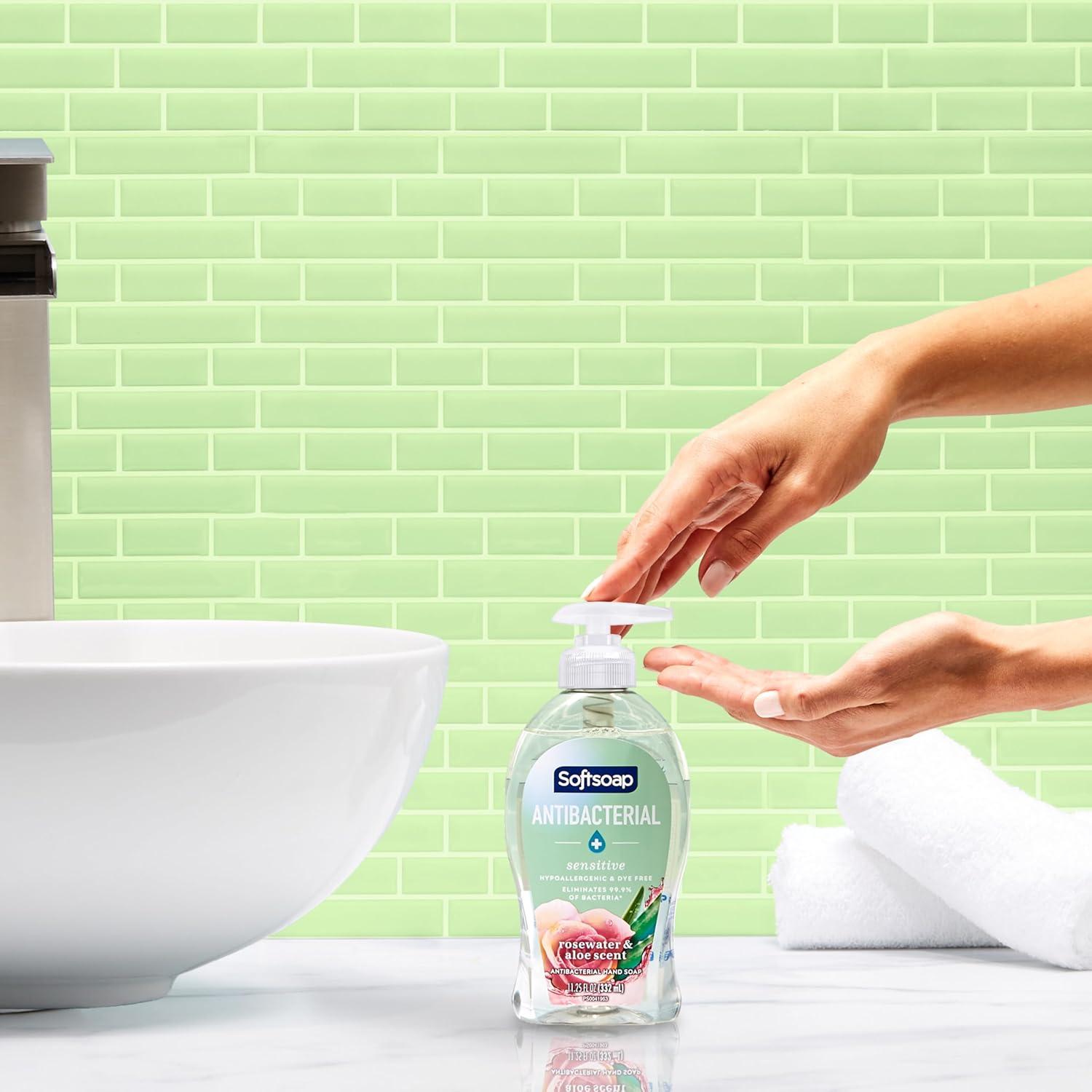 imageSoftsoap Clean ampamp Protect Antibacterial Liquid Hand Soap Cool Splash Hand Soap 1125 Ounce 6 PackRosewater  Aloe