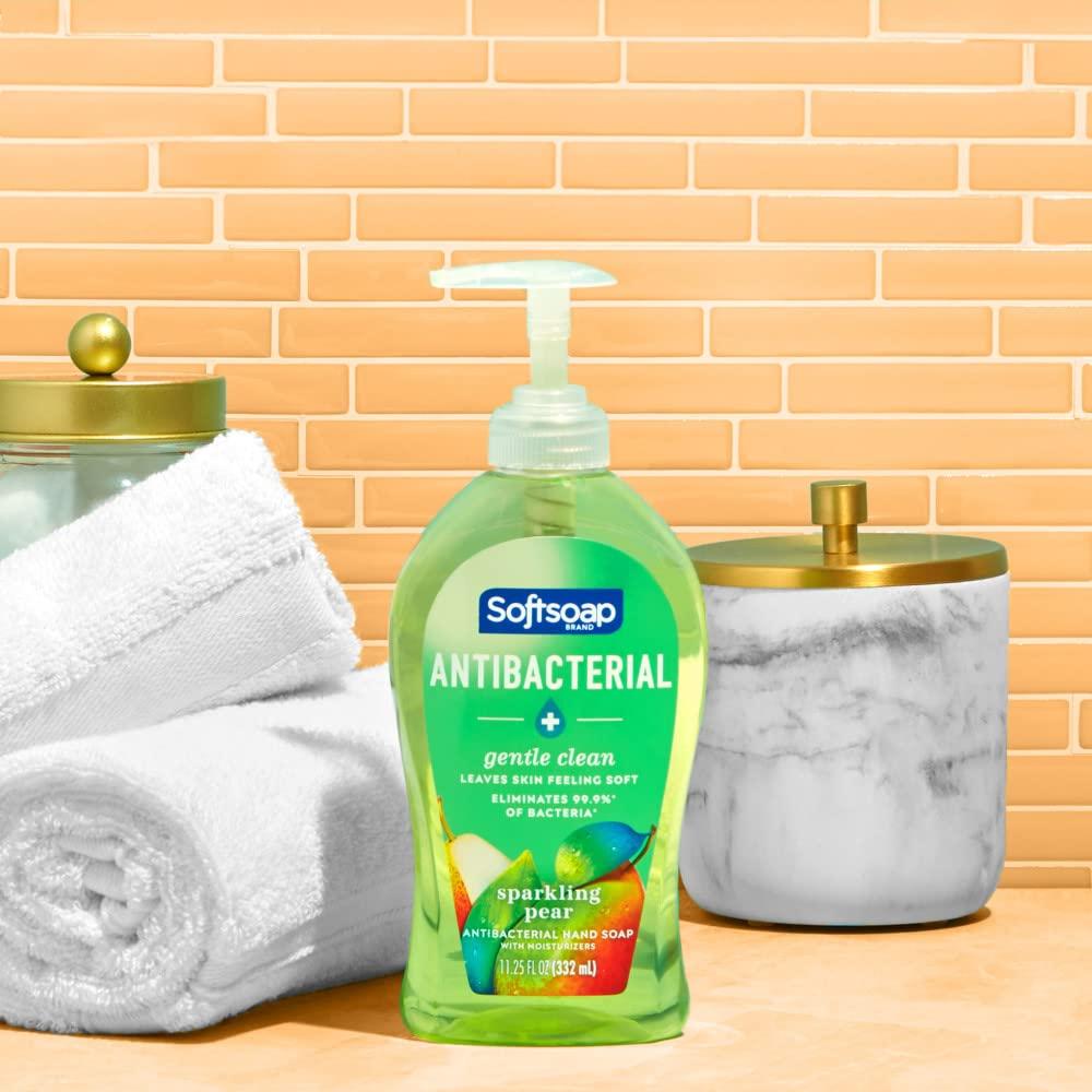 imageSoftsoap Clean ampamp Protect Antibacterial Liquid Hand Soap Cool Splash Hand Soap 1125 Ounce 6 PackSparkling Pear