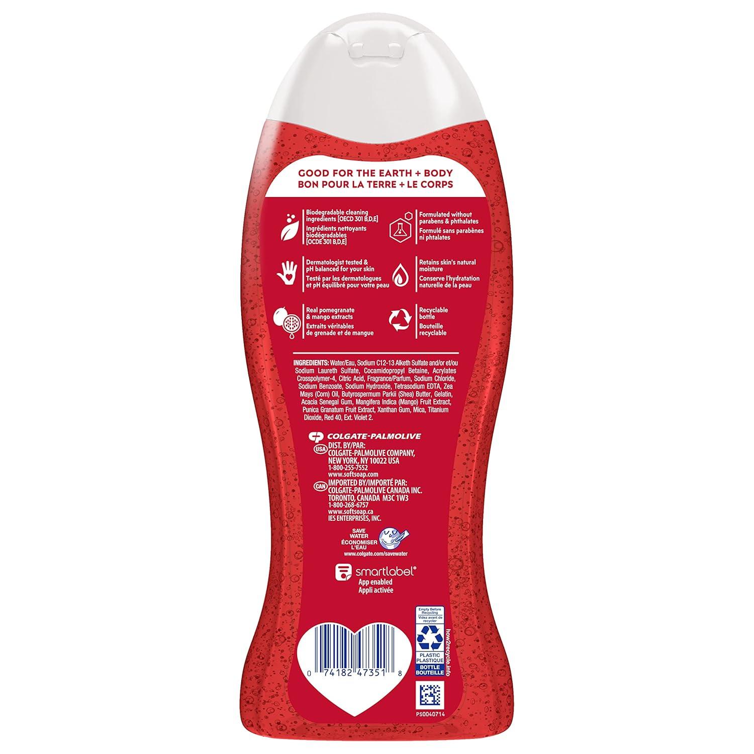 imageSoftsoap Moisturizing body wash macademia 20 ounce pump 20 Fl Oz 4 PacksPomegrane and Mango