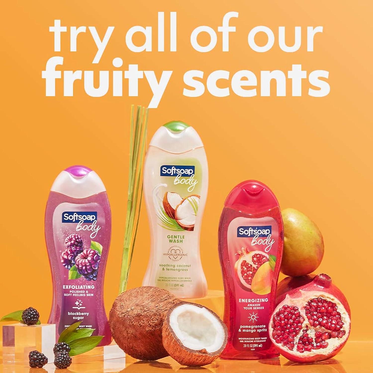 imageSoftsoap Moisturizing body wash macademia 20 ounce pump 20 Fl Oz 4 PacksPomegrane and Mango