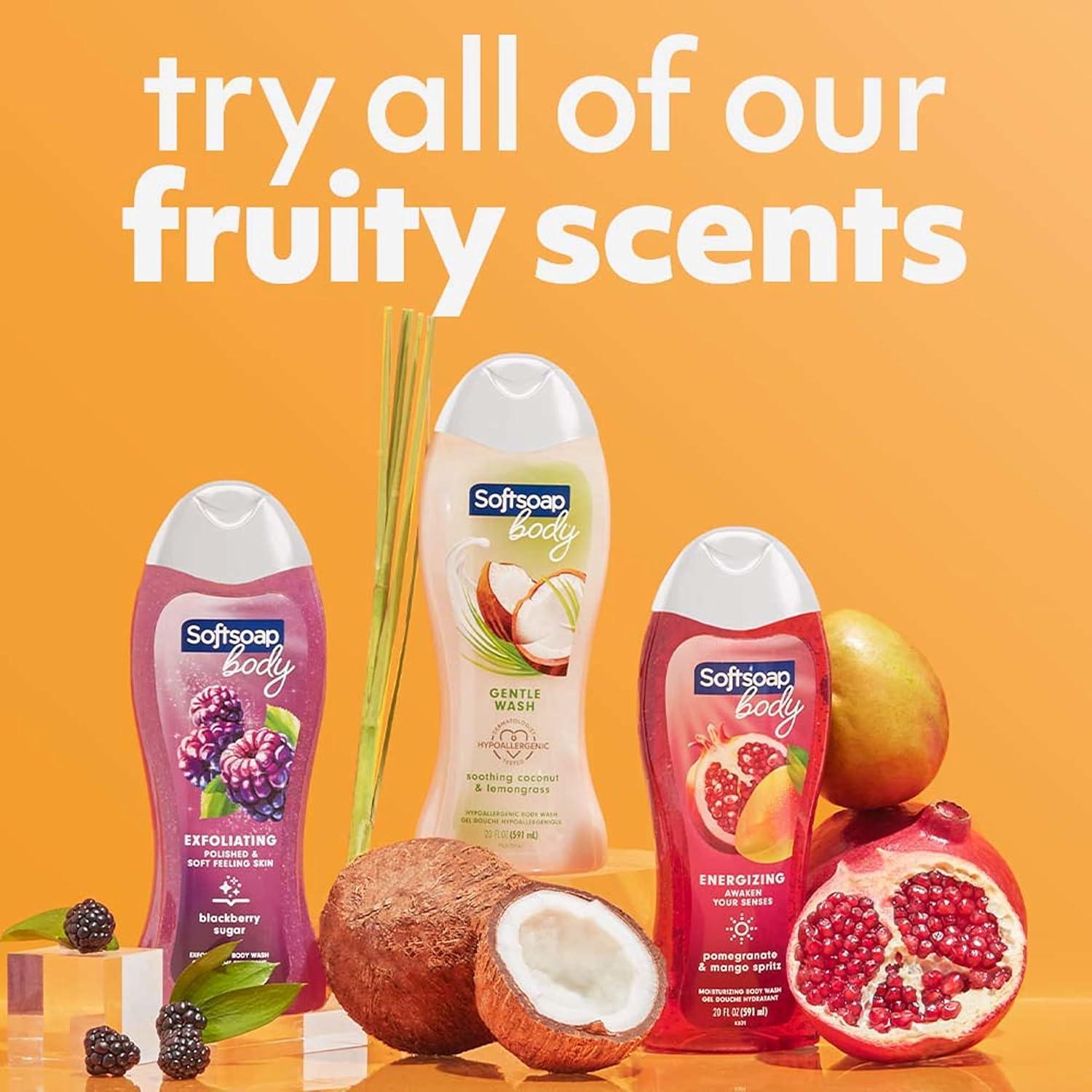 imageSoftsoap Moisturizing body wash macademia 20 ounce pump 20 Fl Oz 4 PacksPomegrane and Mango