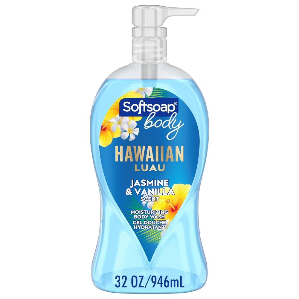 imageSoftsoap Body Wash Pump Coconut Butter Scrub Exfoliating Body Wash 32 Ounce Pack of 1 WHITE Package May VaryHawaiian Luau