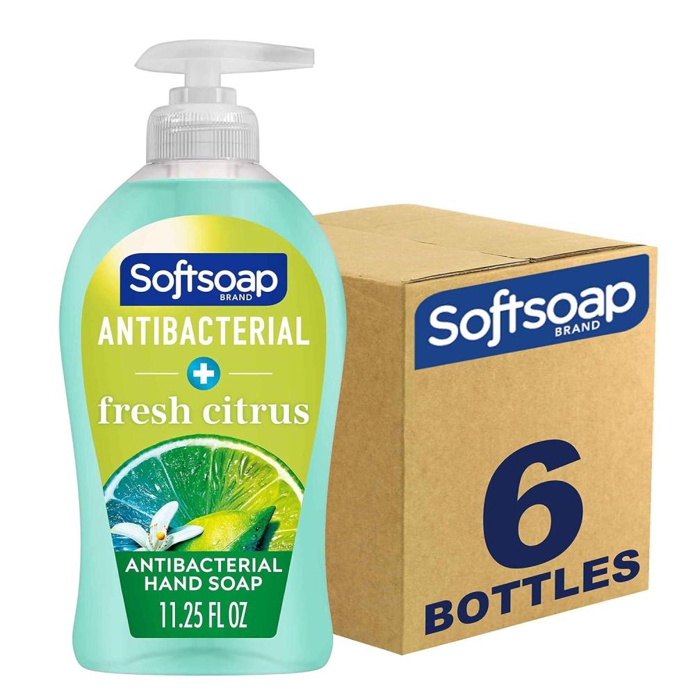 imageSoftsoap Clean ampamp Protect Antibacterial Liquid Hand Soap Cool Splash Hand Soap 1125 Ounce 6 PackFresh Citrus