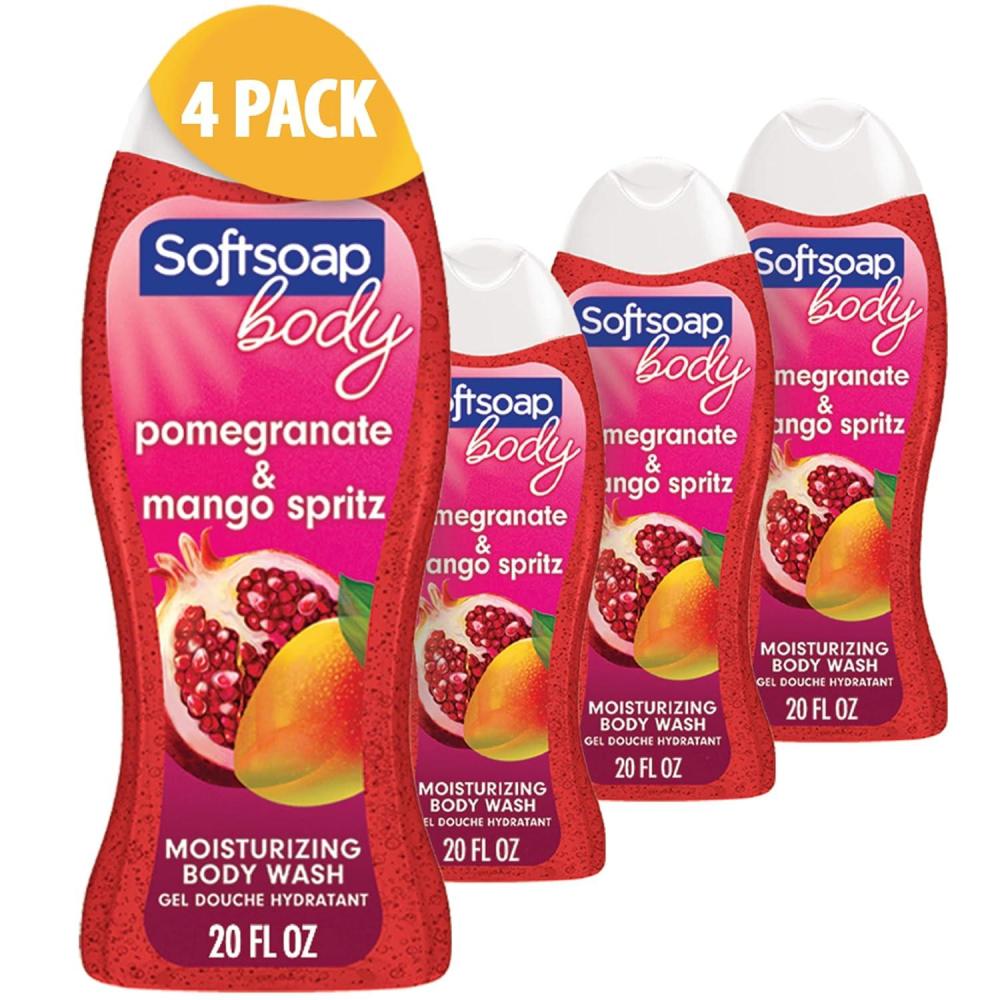 imageSoftsoap Moisturizing body wash macademia 20 ounce pump 20 Fl Oz 4 PacksPomegrane and Mango