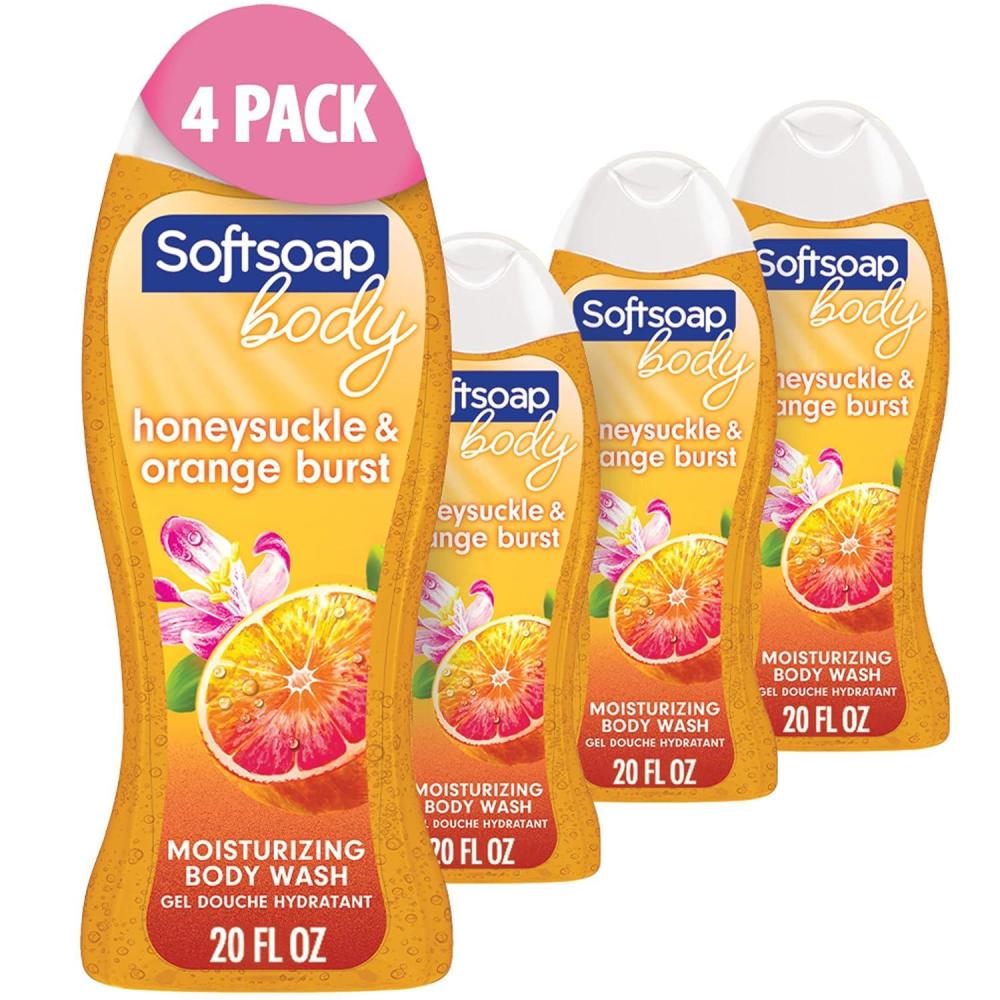imageSoftsoap Moisturizing body wash macademia 20 ounce pump 20 Fl Oz 4 PacksSweet Honeysuckle  Orange
