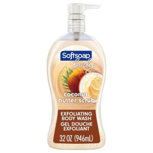 imageSoftsoap Body Wash Pump Coconut Butter Scrub Exfoliating Body Wash 32 Ounce Pack of 1 WHITE Package May VaryCoconut Scrub