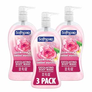 imageSoftsoap Body Wash Pump Coconut Butter Scrub Exfoliating Body Wash 32 Ounce Pack of 1 WHITE Package May VaryPink Rose  Vanilla