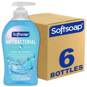 imageSoftsoap Clean ampamp Protect Antibacterial Liquid Hand Soap Cool Splash Hand Soap 1125 Ounce 6 PackCool Splash