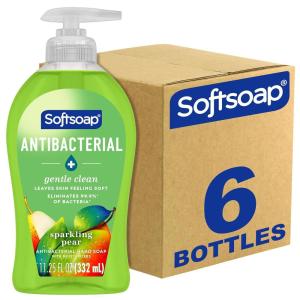 imageSoftsoap Clean ampamp Protect Antibacterial Liquid Hand Soap Cool Splash Hand Soap 1125 Ounce 6 PackSparkling Pear
