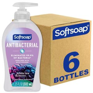 imageSoftsoap Clean ampamp Protect Antibacterial Liquid Hand Soap Cool Splash Hand Soap 1125 Ounce 6 PackWhite Tea  Berry